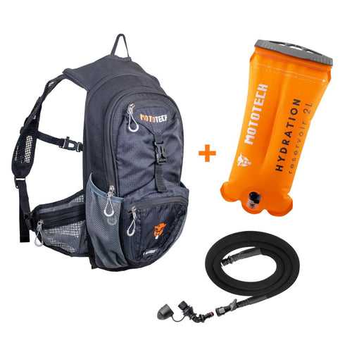 Hydration Reservoir Water Bladder - 2L + Stealth Hydration Backpack with Rain Cover - 8L Combo