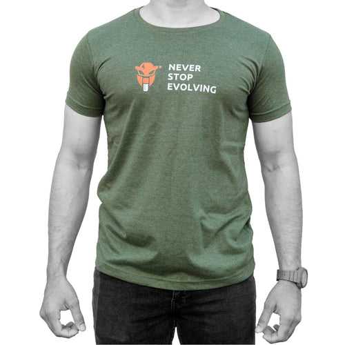 Men's Round Neck T-Shirt - Green Melange