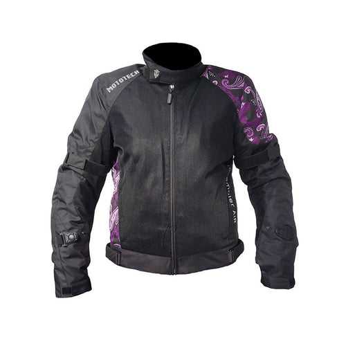 Scrambler Air Women's Motorcycle Riding Jacket - Black+Purple