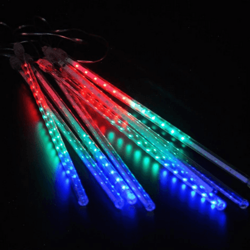 Meteor Shower Drop Decorative LED Light - Set of 8 Lights - Multi