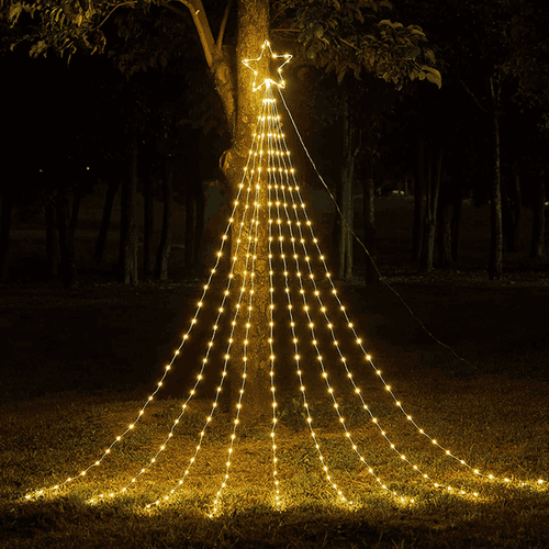 Star with 9 String Lights Christmas Tree Decoration | Warm White LED