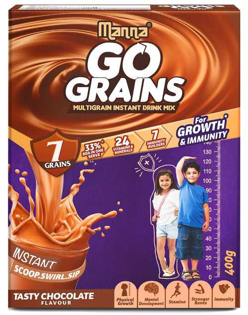 Go Grains Chocolate - Instant healthy millet drink - 7 Grains - 24 vitamins & Minerals - 400g