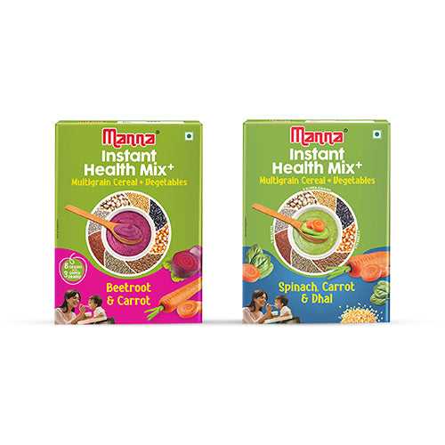 Instant Health Mix-vegetable Combo | Beetroot, Carrot & Spinach, Carrot & Dhal | multigrain Baby Food -400g