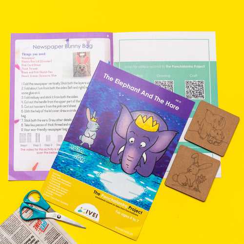 IVEI The Elephant and the Hare - Workbook and 2 DIY coasters - 4 to 7 yrs