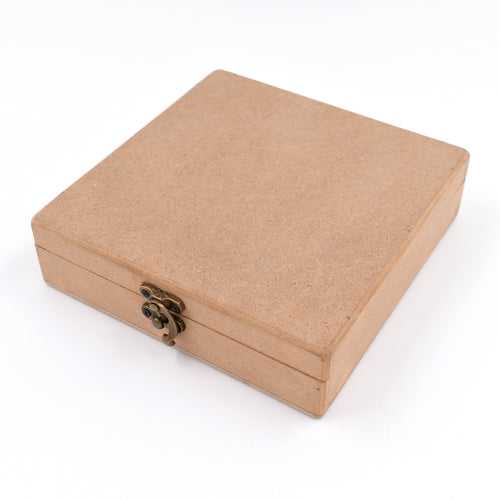 IVEI MDF Box - Square Wood Box DIY (7.5 in X 7.5 in X 2 in)