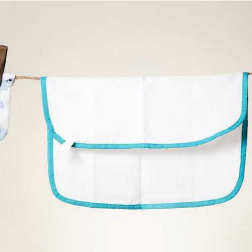 IVEI Pure Cotton Soft Dhoti NAPKINS for Babies/Kids - Set of 6 - Blue