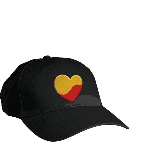 Yellow Red Heart Cap | Kannada Cap