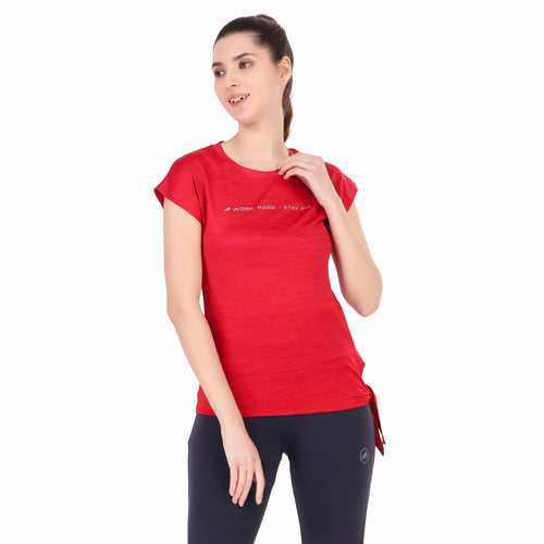 Mega Sleeve Side Knot Tshirt For Women (Red)