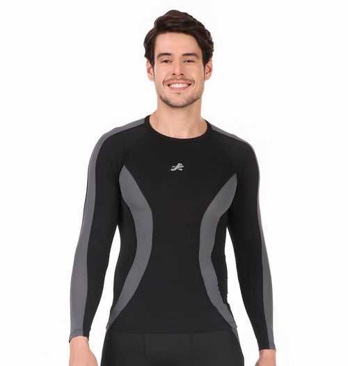 ReDesign Nylon Compression Top Full Sleeve (BLACK/DARK GREY)