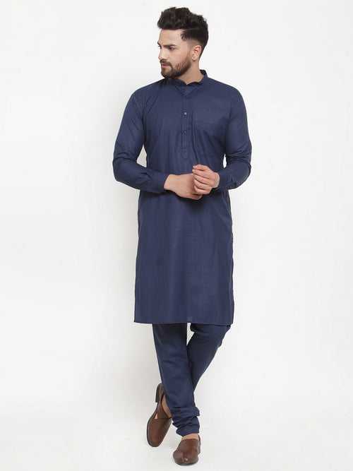 Jompers Men's Solid Cotton Kurta Payjama Set