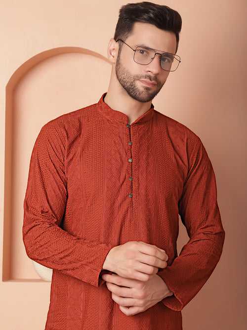 Chikankari Cotton Kurta with Churidar