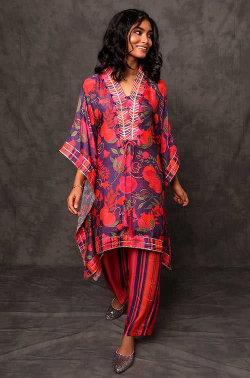 MASAKALI- Cyber Grape Two Piece Kaftan Set