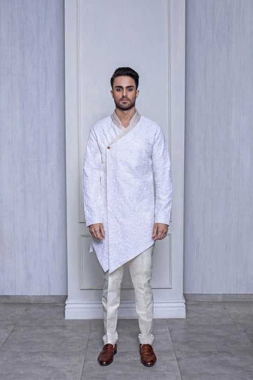 MACAROON COTTON LINEN KURTA