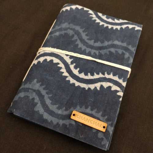 Indigo White Blockprint Journal