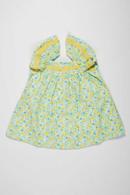 Adorable Baby Girl Summer Cotton Frock with Floral Print
