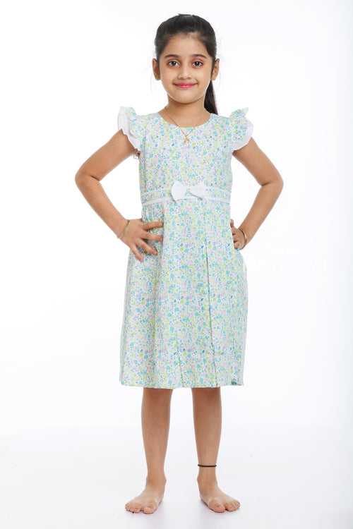 Floral Bliss Cotton Frock for Little Girls