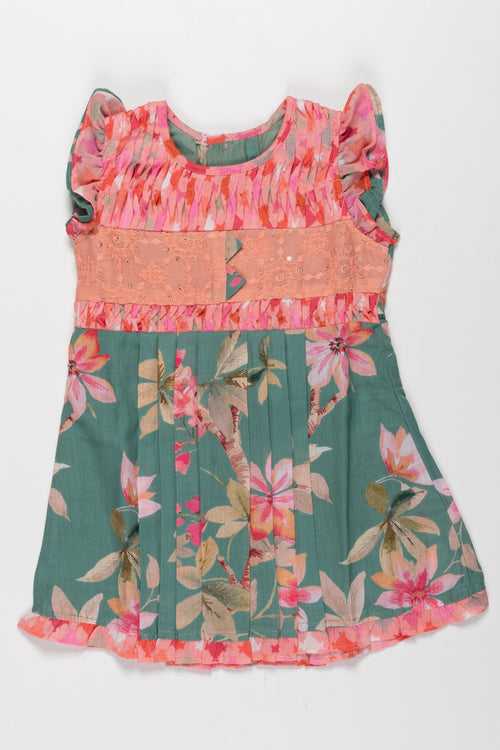 Floral Print Cotton Frock for Baby Girls - Vibrant Summer Dress