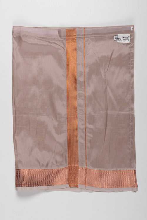 Sophisticated Beige Silk Blend Boys Dhoti with Copper Accents