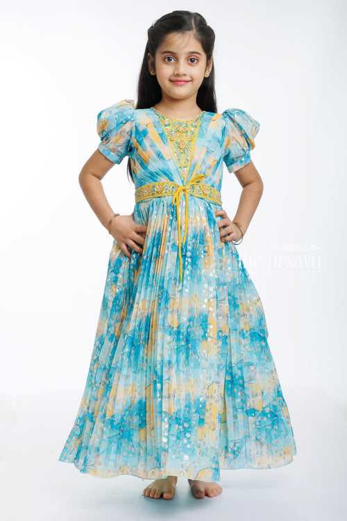 Sunshine Blossom Girls Anarkali Gown - A Whimsical Floral Dream