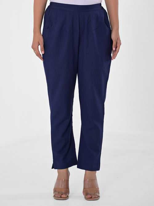 Navy Blue Cotton Pants