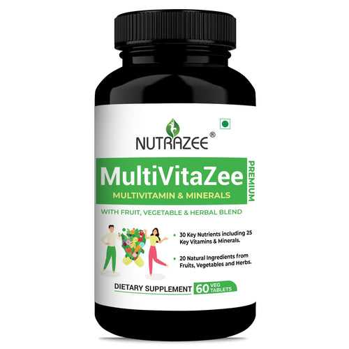 Nutrazee MultiVitaZee™ Multivitamin & Minerals Supplement for Men & Women, 60 Vegan Tablets
