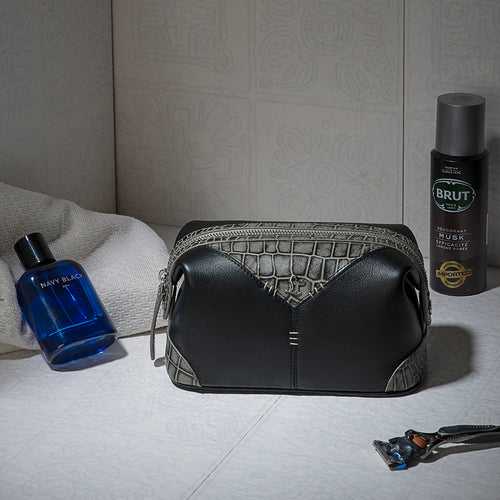 Bom Leather Travel Shaving Kit Pouch Bag