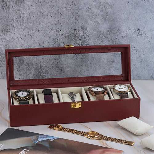 Bronx Watch Box (5 Watches)|Sufiano Cherry Watch Storage Box