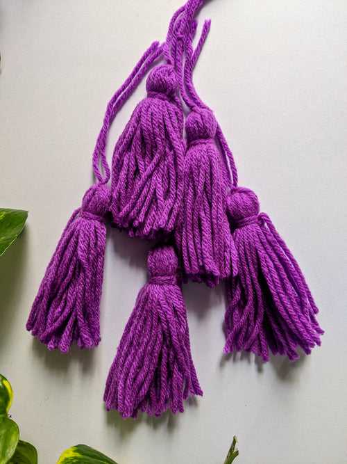 Violet - Wool Tassels (Pack of 5)