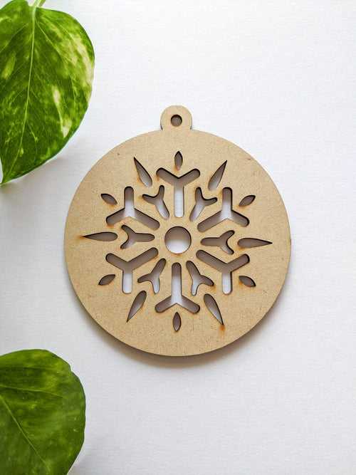 Winter Snowflake Ornament Ball - MDF Cutout