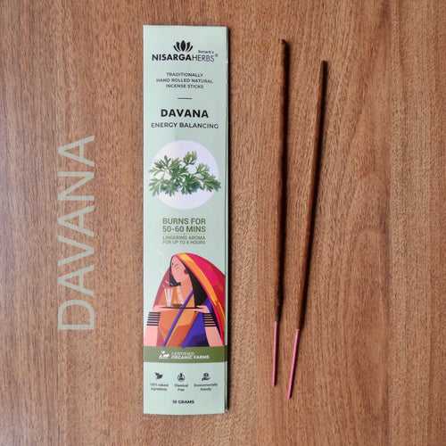 Davana Incense Sticks - Natural Davana incense sticks for energy balancing, stress relief, and a pleasant aromatic experience