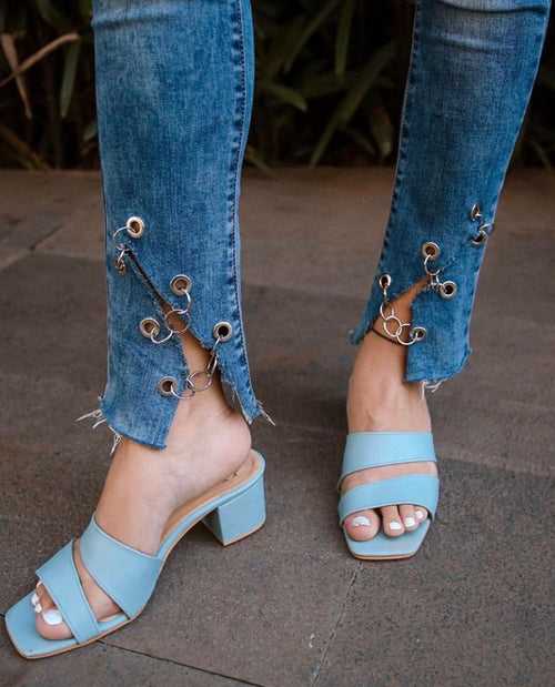 Sky blue Asymmetrical Heels