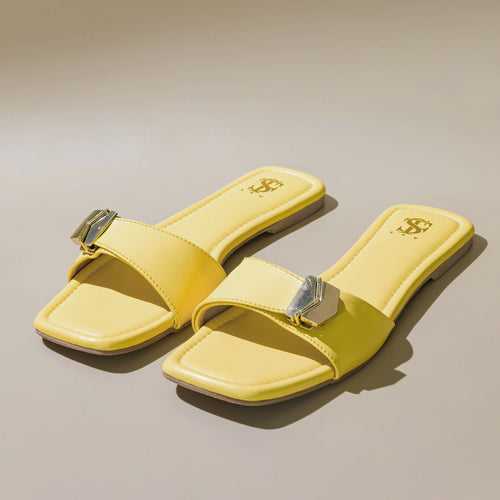 Olivia Yellow Clipped Flats