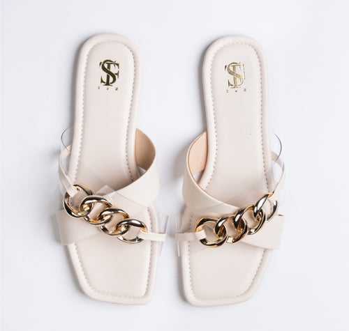 Sophia Cross Chained Flats