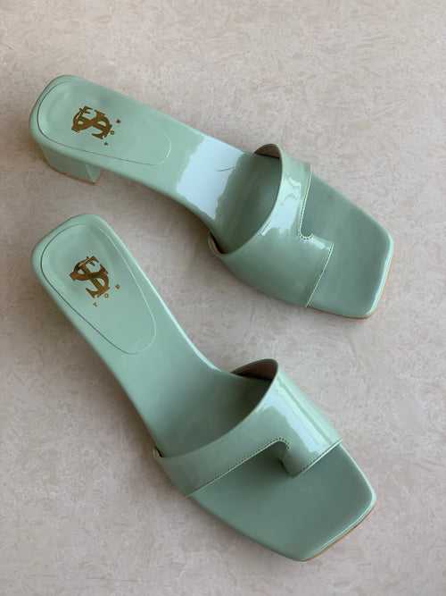 Sea Green Patent Heels