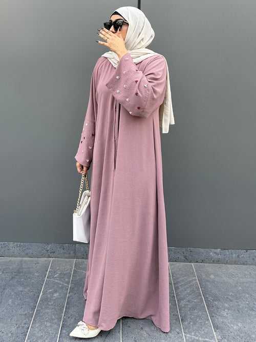 Hub Abaya - Mauve ( Comes with Hijab )