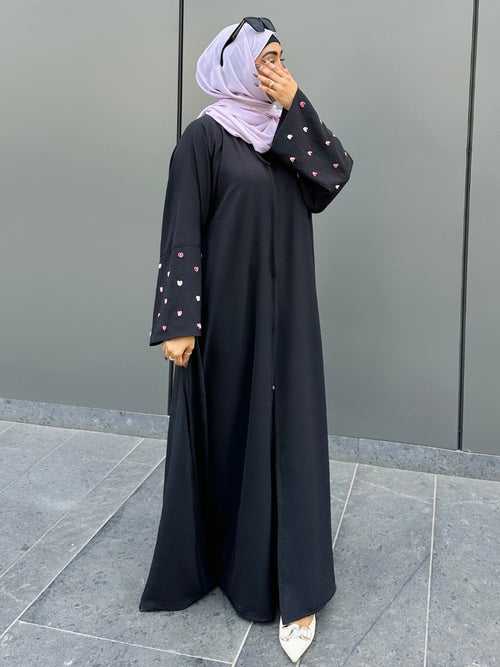 Hub Abaya - Black ( Comes with Hijab )