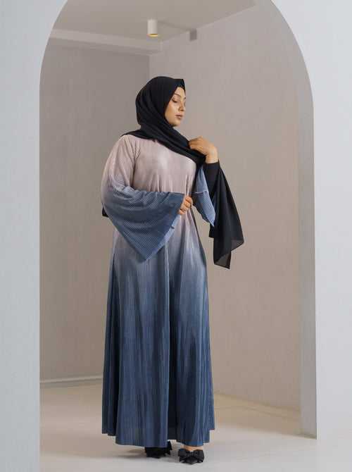 Nur Ombre Pleated Dress - Blue (Delivery in 8-10 days)