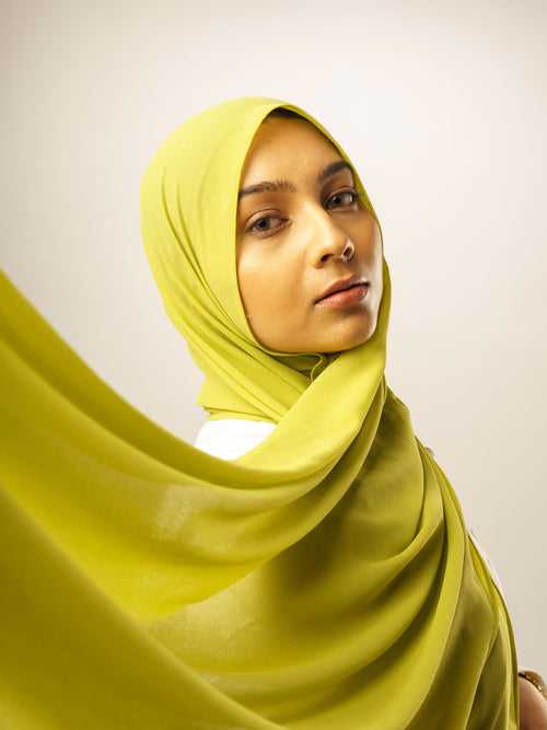 Malaysian Georgette Hijab - Lime