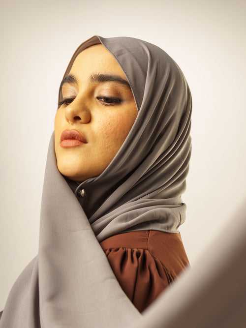 Malaysian Georgette Hijab - Grey