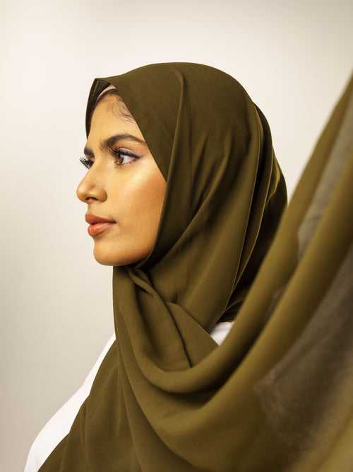 Malaysian Georgette Hijab- Olive