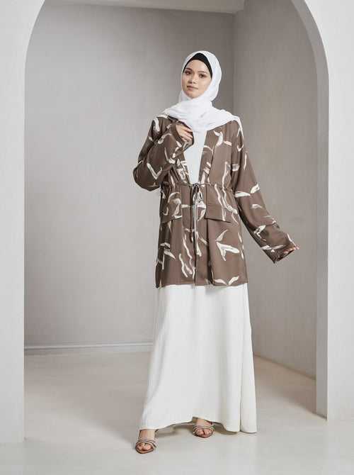 Aliza Printed Jacket - Brown