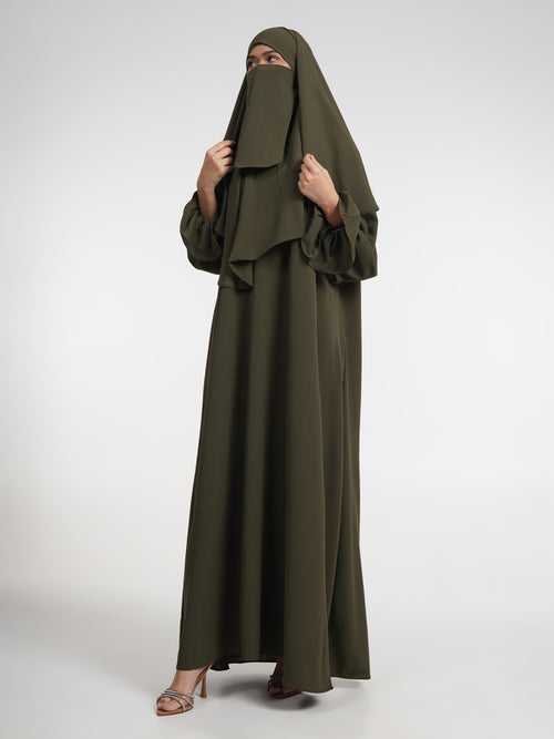 Green 3-Piece Khimar Set with Niqab