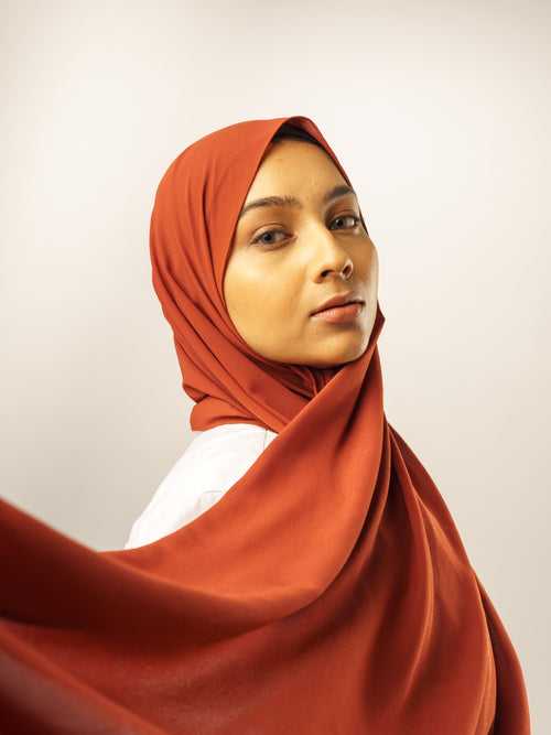 Malaysian Georgette Hijab - Burnt Umber