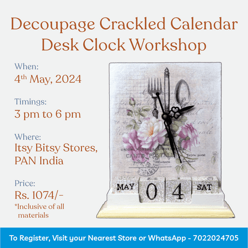 Decoupage Crackled Calendar Desk Clock Workshop