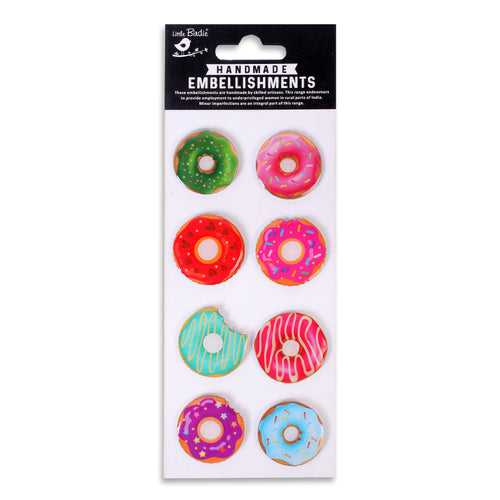 Handmade Resin Stickers - Donut Assortment, 8pc , 1 sheet