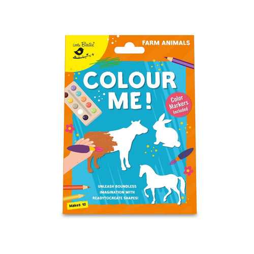 Colour Me Farm Animals Pre- Cut Shapes with 12 Colour Markers 10Pc Box