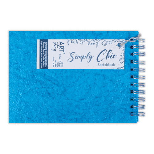 Simply Chic Pocket Spiral Bound Notebook with Leather Paper Cover Page Teal Artist Paper A6 115gsm 20Sheets 1 Book