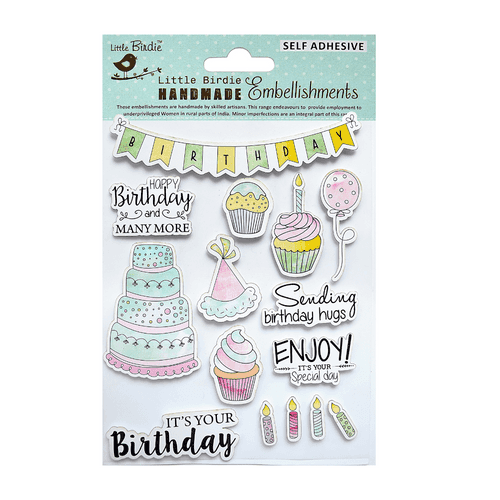 Water Colour Stickers Birthday Banner 12Pcs Lb