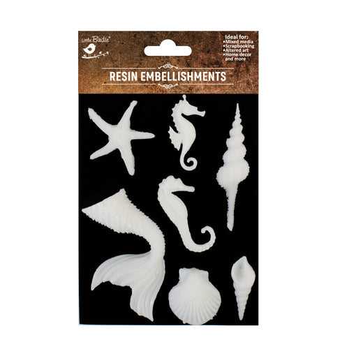 Resin Stickers Sealife 7pc