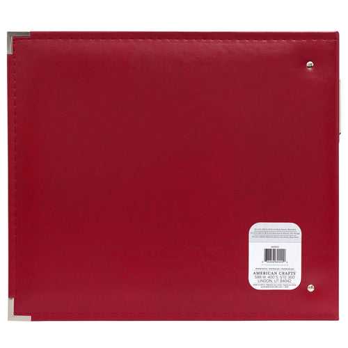 WR Classic Leather Albums Includes 5 Page protectors Real Red 12x12Inch 1pc